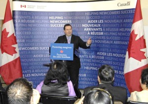 kenney_kababayan Jason Kenney at press conference at Kababayan Centre