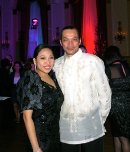 cyrell_drjose Chyrell Samson who sang at the 2nd Annual Ball of Canadian Aid and Relief Project, March 27, poses with Dr. Jorge Jose, CARP director, at the Fairmont Royal York dance floor.