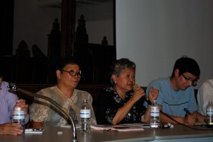 From left: Terry Olayta, Pura Velasco and Rafael Fabregas